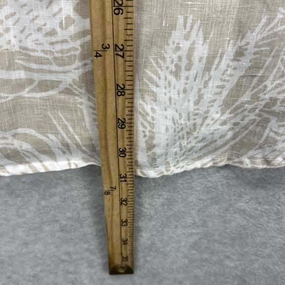 Perry Ellis Shirt Mens Medium Tan Floral Hawaiian Tropical Beach‎ Vacation Linen - Picture 4 of 6